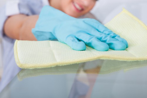 Local carpet cleaning service working in a Hollandpark apartment building